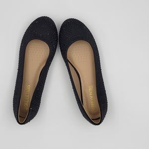 Dream Pairs Rhinestone Black Ballet Shoe sz 6.5